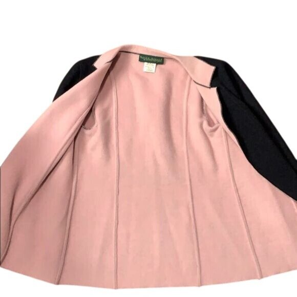 Harve` Bernard by Bernard Holtzman Womans 4 Black Pink Wool Blend Blazer (Jacket - Picture 7 of 7